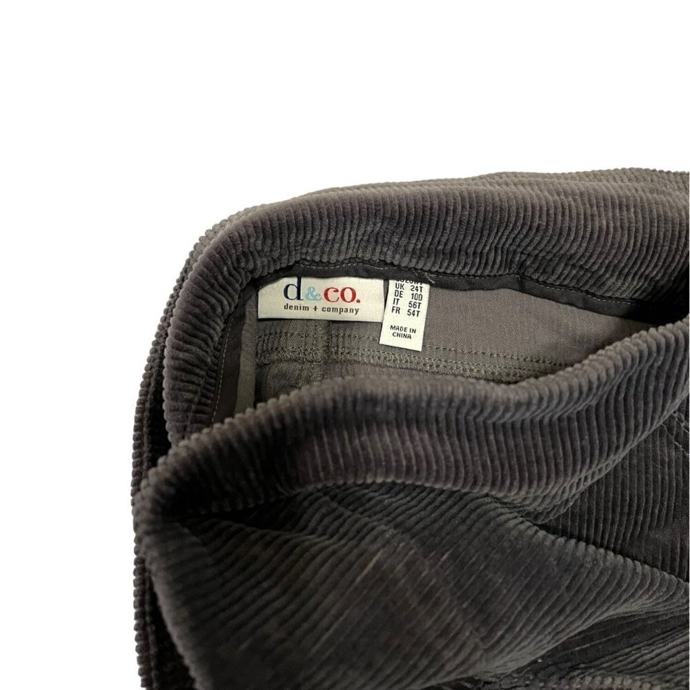 denim & Co. Women's 20W Tall Straight Leg Grey Cord Pants - Picture 10 of 10